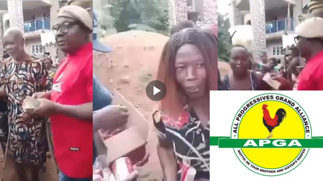 Anambra Election: Video Shows APGA Agents Sharing Money, Gala and Spaghetti to Voters-Globalhints